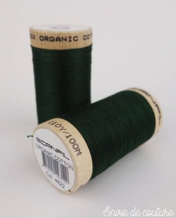Fil Organic en coton biologique Scanfil vert sapin 100M